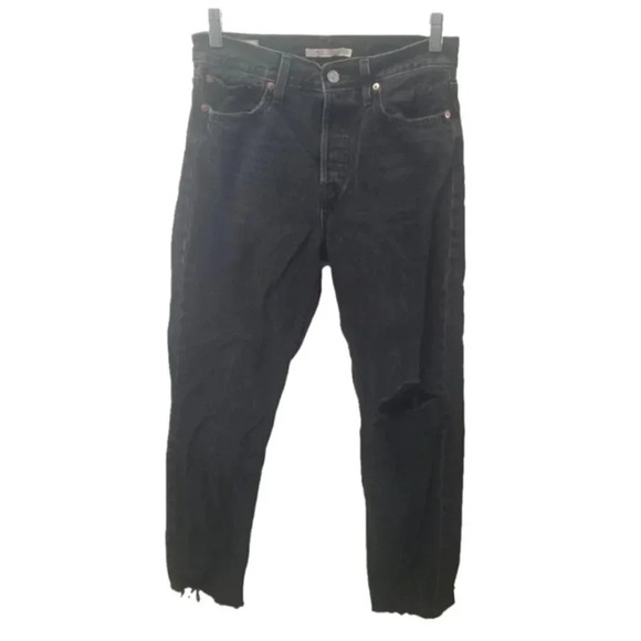 Levi's Wedgie Straight Fit High Rise Jeans After  Sunset Black 34964-0146 27 - Picture 3 of 14